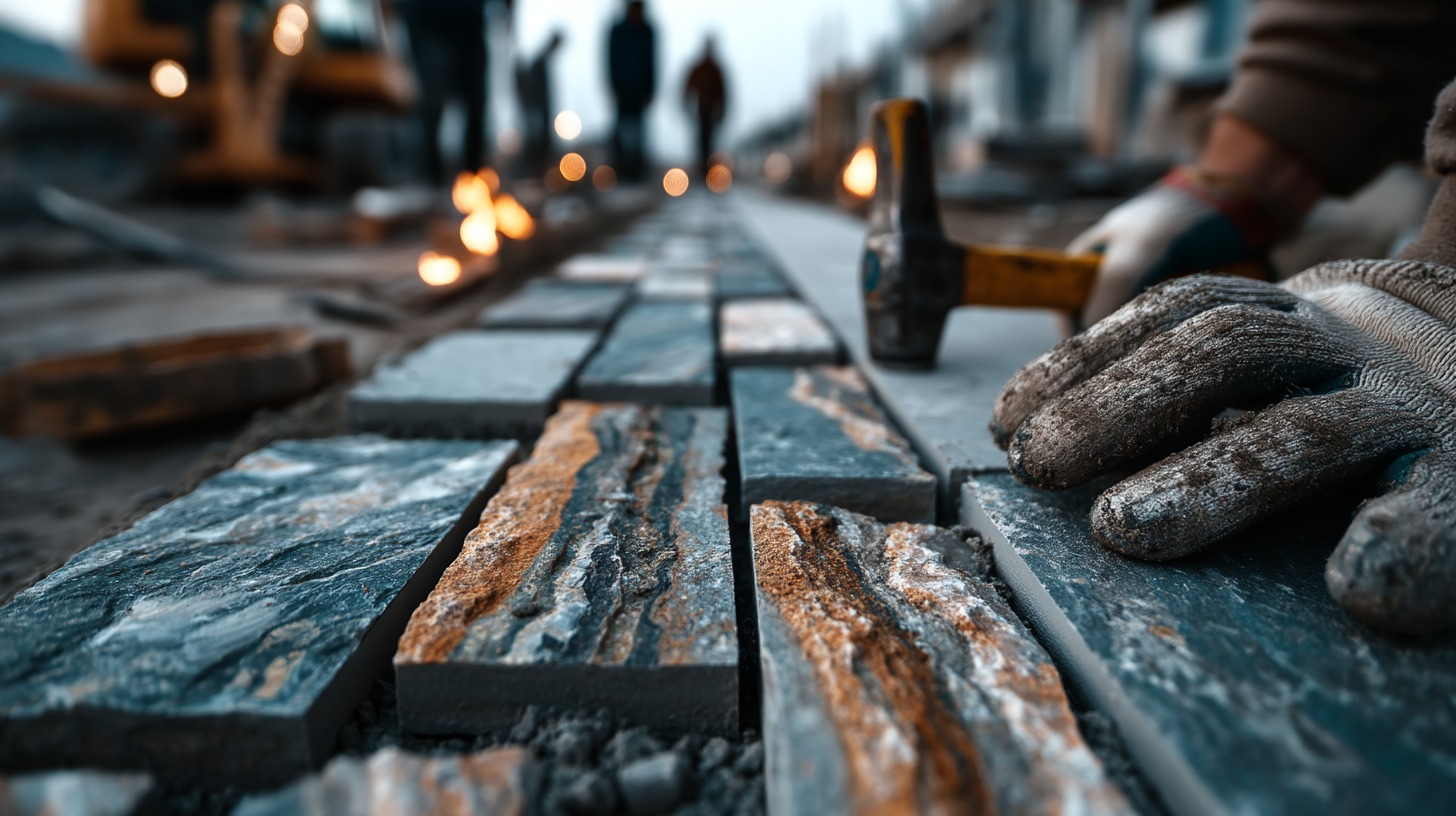 Укладка покрытия из камня